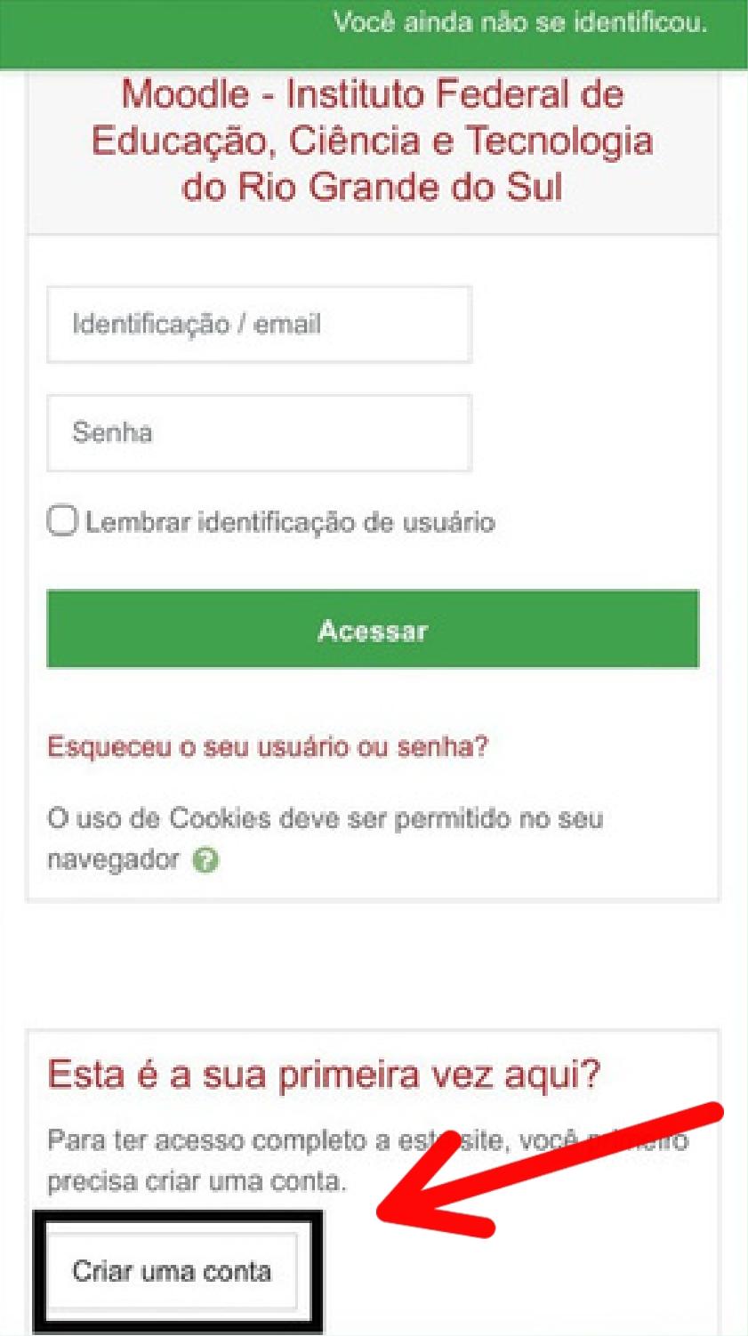 Site IFRS Criar Conta
